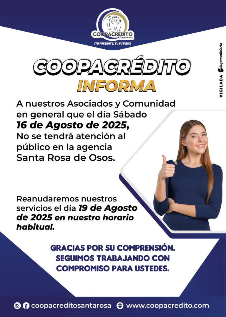 Cierre de agencia Santa Rosa de Osos