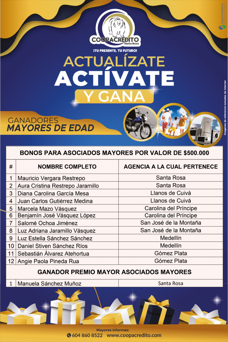 🎉✨ ¡Felicitamos a todos los ganadores! ✨🎉