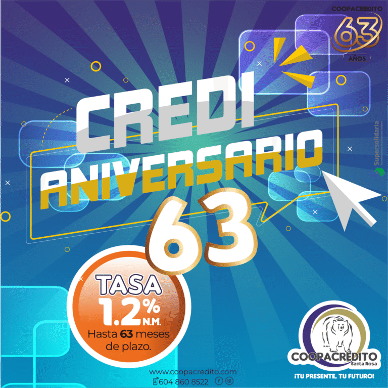🎉 ¡Estamos de aniversario! Celebramos 63 años cooperando contigo 🎉